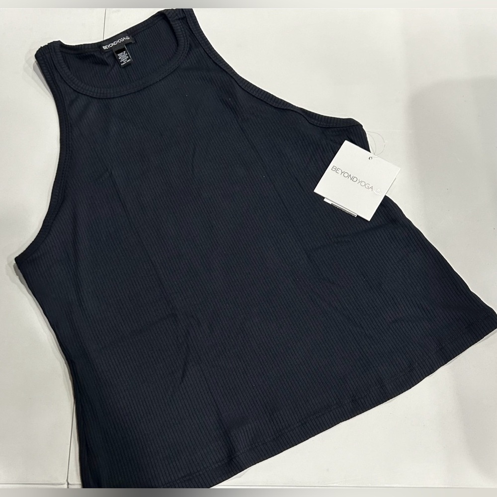 Beyond Yoga Women's XL Formation Tank Black NWT High Neckline